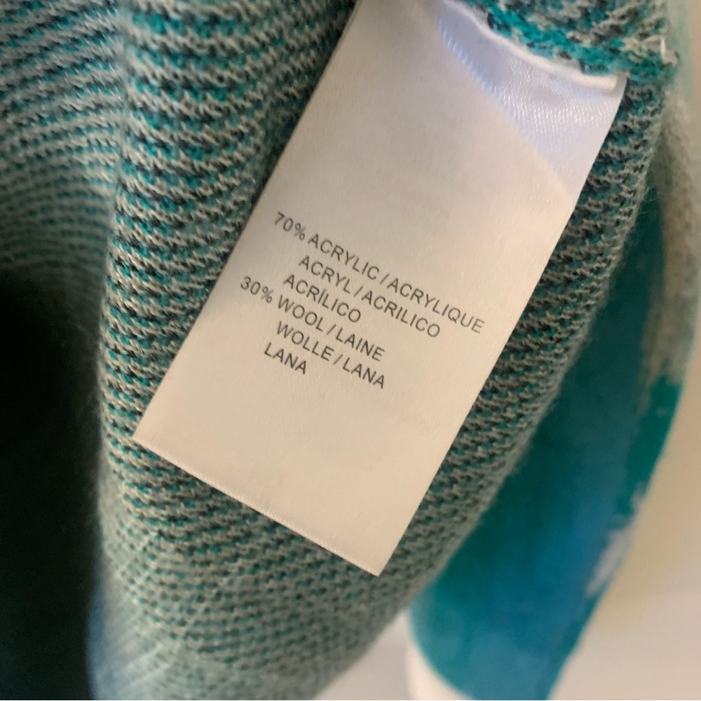 Anthropologie Artwork Lauren C Walcott Wool Blend Mixed Media Lama Sweater - Picture 8 of 11
